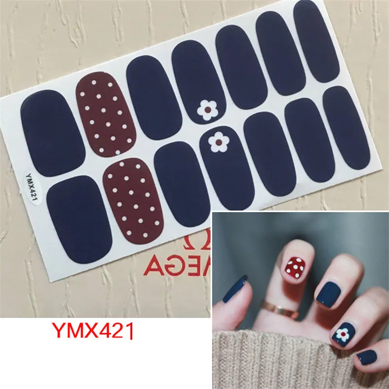 

14tips/sheet LADY KINDOM Nail Polish Strips DIY Waterproof Nail Wraps Cute Cartoon Pattern Nail Stickers Nail Patch for Women
