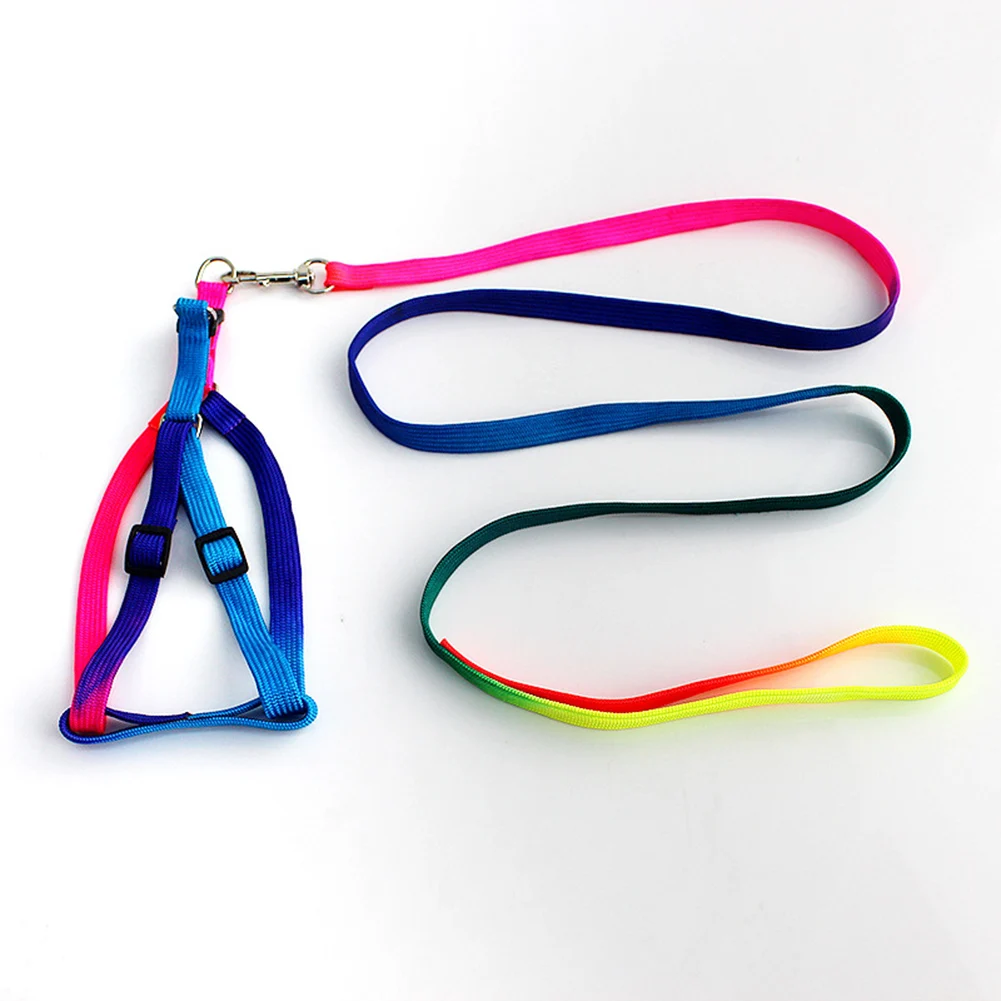 Прочный нейлоновый цветной Радужный ошейник для собак Поводок Мягкий поводок