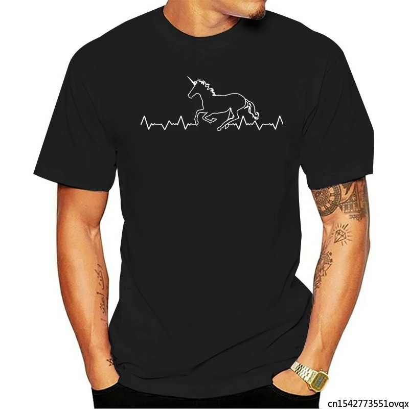 

T Shirt Mens Heartbeat Horse Pulse Ekg Equestrian Popular Tee Shirt Unisex Tee