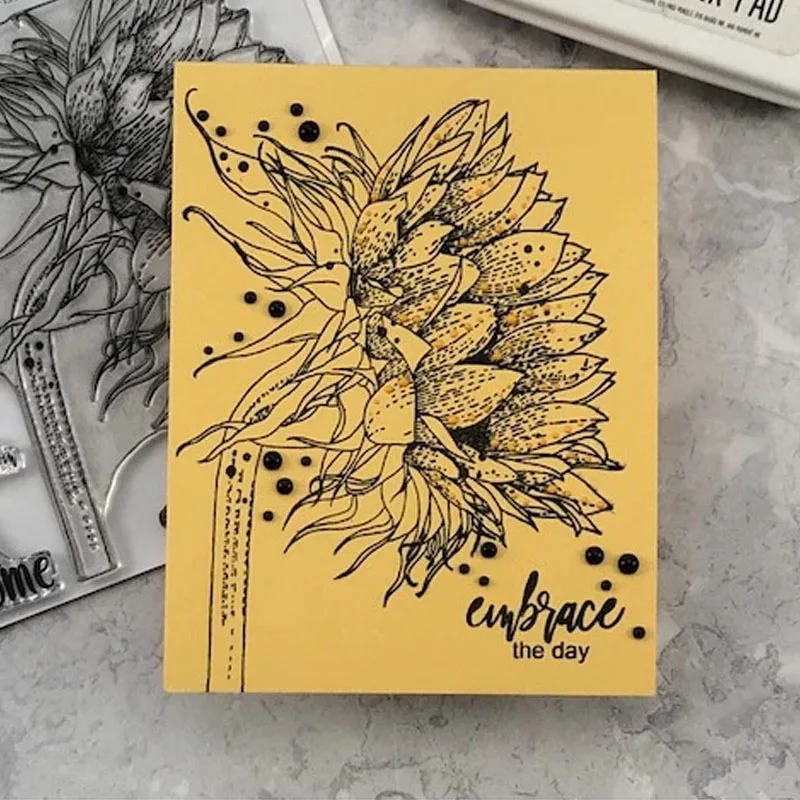

"Face The Sun" 6x6inch Flowers Transparent Silicone Clear Stamp For Scrapbooking DIY Craft Decoration Soft Stamp 2020 New
