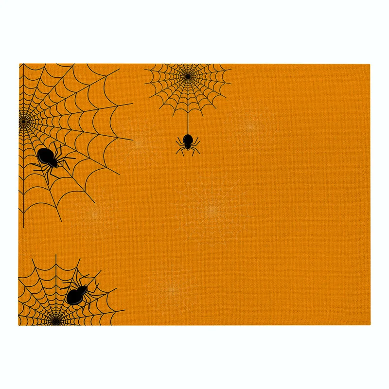 

Halloween Pumpkin Series Cotton and Linen Placemat Home Fabric Dining Table Cushion Kitchen Supplies Western Food Mat