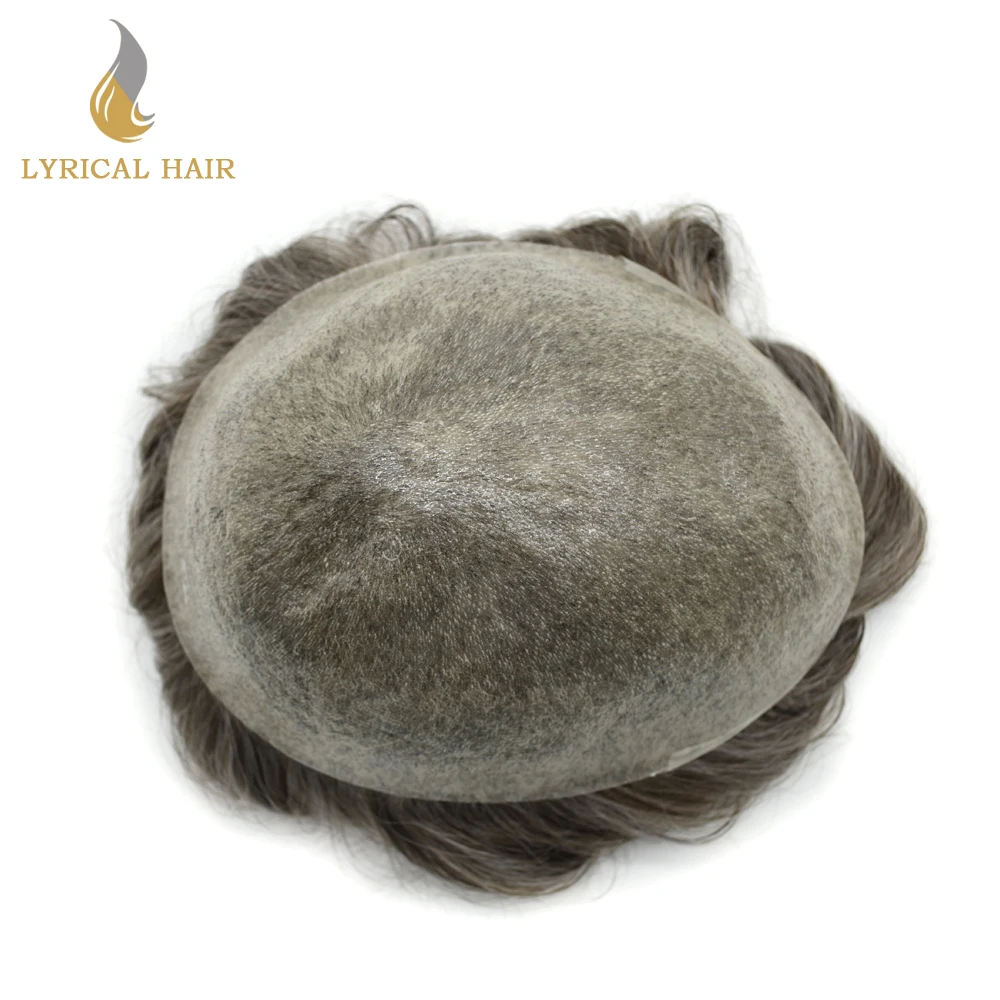 Невидимая линия волос ультра тонкая кожа V-loop мужские s Toupee человеческие волосы