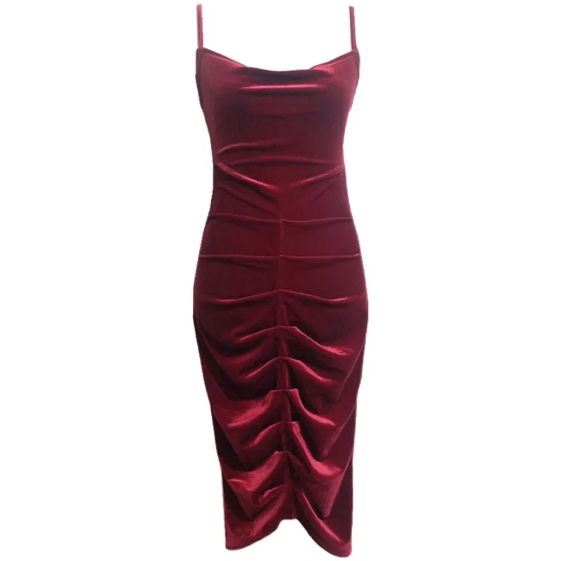 

Pleuche Strap Bodycon Sexy Backless Mini Spring Summer Clothes Dress For Women'S Vetement Femme Nice Sukienka Sundress Vintage