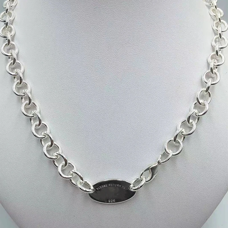 1:1S925 sterling silver necklace classic retro egg-shaped pendant exquisite workmanship jewelry gift for ladies | Украшения и