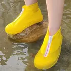 Многоразовые водонепроницаемые резиновые ботинки на молнии, защитные силиконовые сапоги, белые, красные, для мужчин и женщин