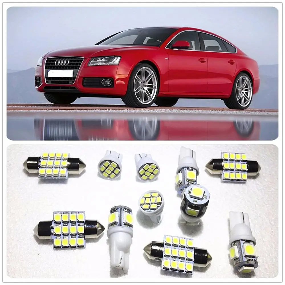 11 комплектов белых светодиодных ламп посылка купол для Audi TT Quattro SQ5 A7 S3 S4 S5 S6 S7