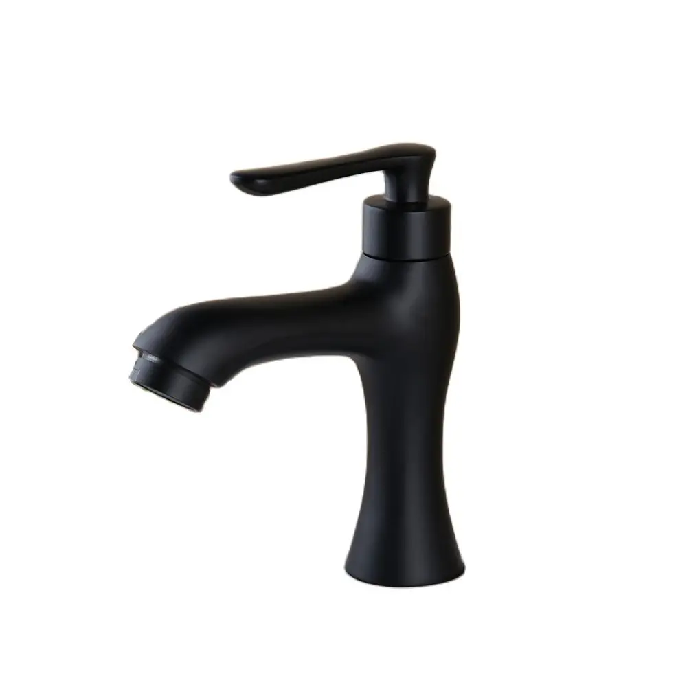 

Torayvino Matte Black Bathroom Faucet Basin Sink Single Lever Only Cold Faucet Deck Mounted Washbasin Spray Spout Bathtub Tap