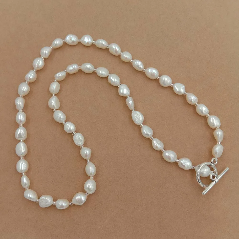 100% натуральное пресноводное жемчужное ожерелье из барочного жемчуга|pearl