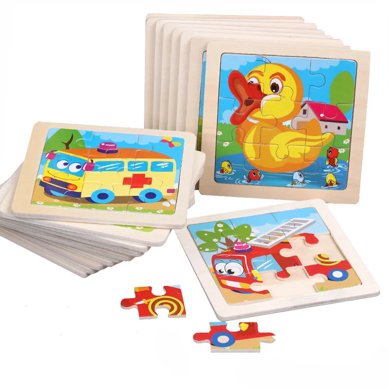 Интеллектуальные детские игрушки деревянные 3D головоломки Tangram для детей