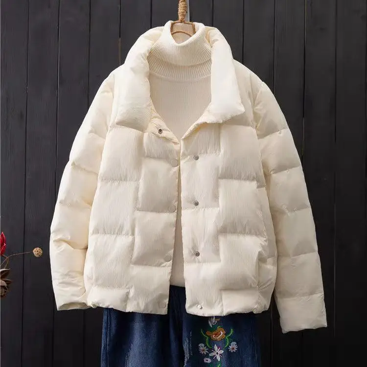 2023 New Winter Woman Oversize Fashion Vintage Solid Parka Female Casual Cotton Padded Jackets Ladies Coat Loose Outwear Q40