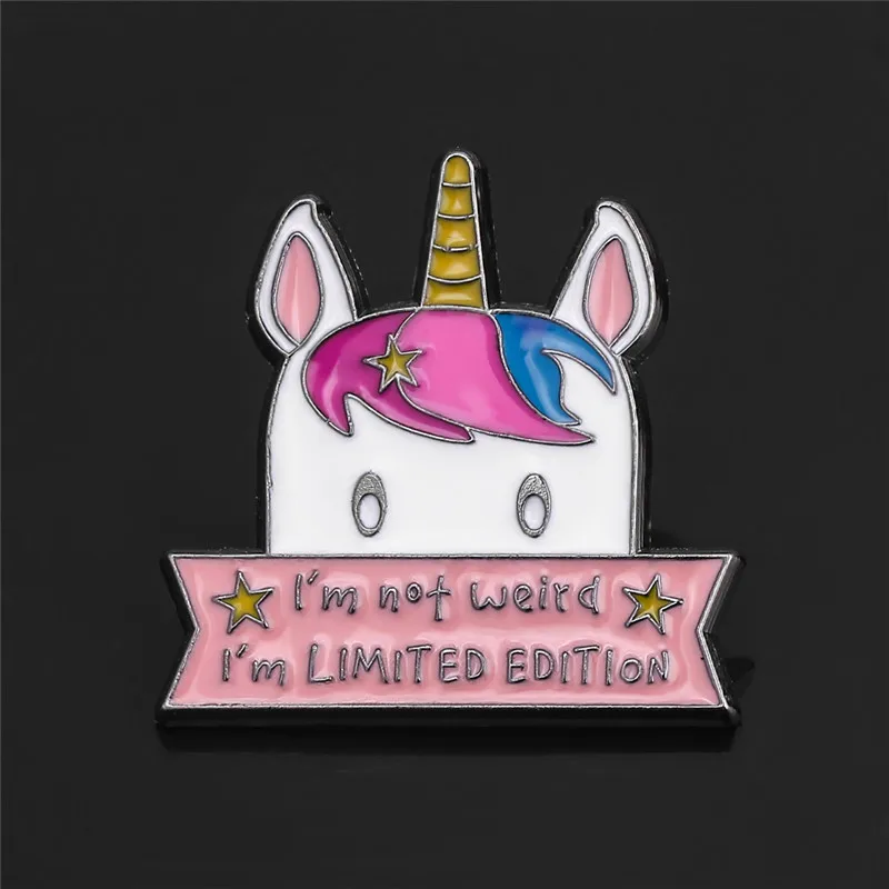 2022 Hot Fahsion Cartoon Colorful Unicorn Pegasus Enamel Brooch Badge Sweet Cute Horse Head Brooches Pin Women Corsage Jewelry