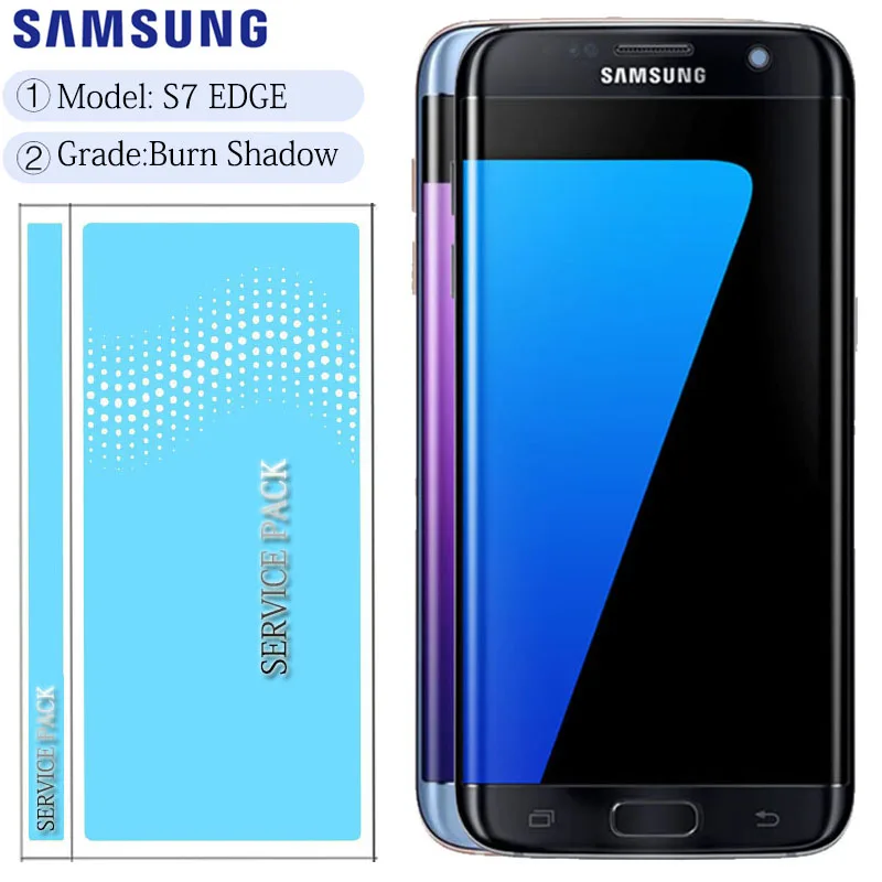 5,5 ''дисплей с ЖК-экраном с рамкой для SAMSUNG Galaxy S7 edge G935 G935F кодирующий преобразователь сенсорного экрана в сборе