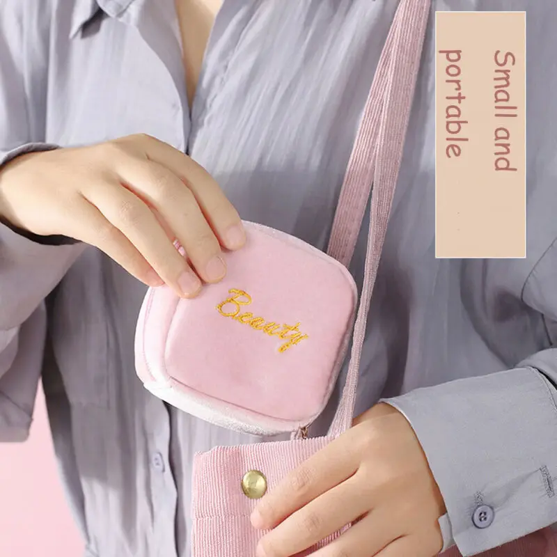 Женские мини косметички бархатные сумки для хранения губной помады маленькие