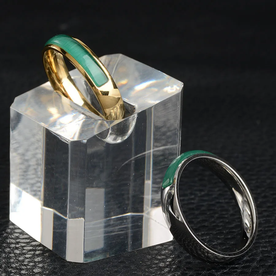 Винтажное Опаловое зеленое мужское и женское кольцо из титановой стали