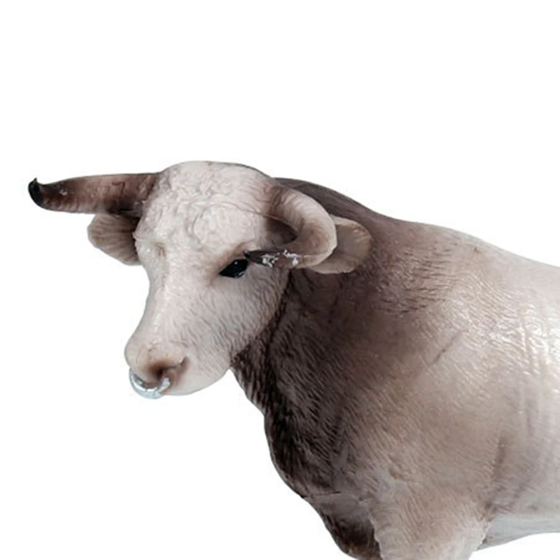 

Plastic Swiss Brown Cattle Animals Action Figures Static Cute Model Collection Cow Model Toys for Kids