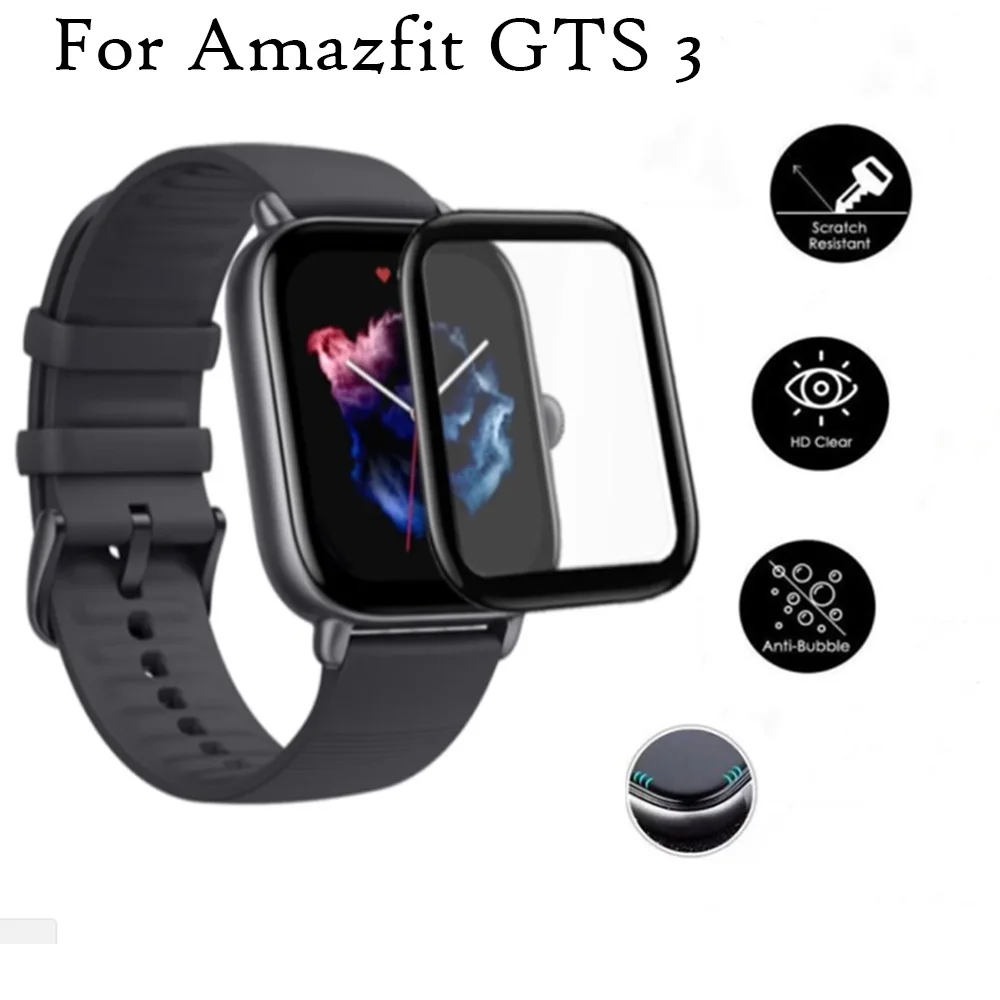 

Protective Film For Amazfit GTS 3 GTS 2mini Amazfit GTR 3 pro 2 2e SmartWatch Screen Protector Films Full Clear TPU Curved Cover