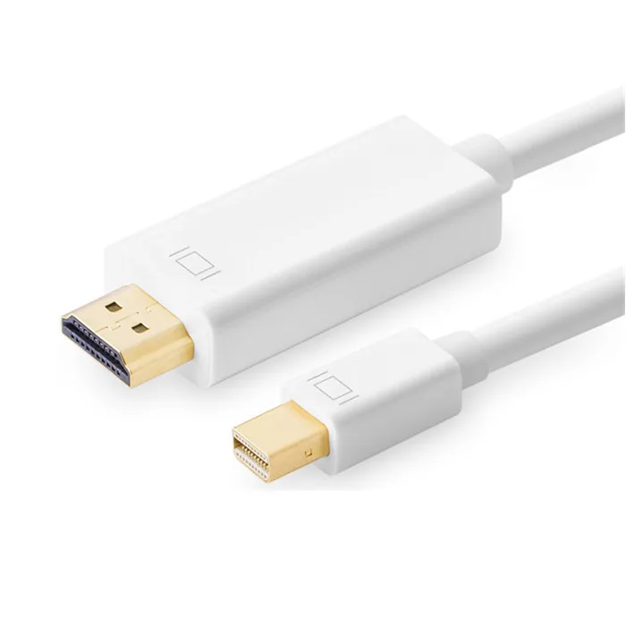 

1.8m 6Ft Mini DP to HDMI-compatible 1.4 male cable for Macbook laptop white color