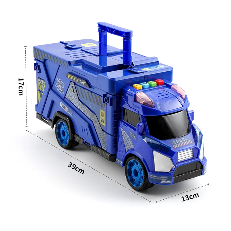 

Police Car Deformation Toys For Kids Model Transformation Truck Parking Lot Track Alloy Automobile Truck Children Toy Boy Gift
