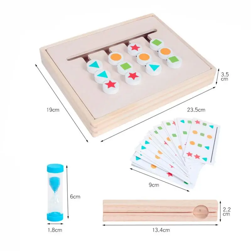 

Montessori Toy Colors Shapes Double Sided Matching Game Logical Reasoning Training Kids Educational Toys Children Wooden Toy