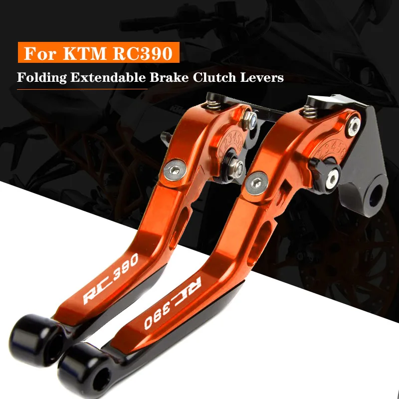 

For RC390 RC 390 DUKE 390 2014 2015 2016 2017 2018 2019 Motorcycle CNC Folding Extendable Brake Clutch Levers LOGO RC390
