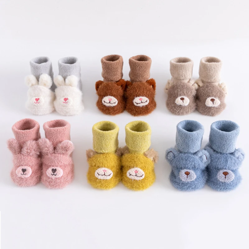 

Thick Baby Socks Floor Non-slip Cotton Cartoon Doll Infant Socks Winter Warm Toddler Girls Boys Soft Cute Boots Baby Accessories