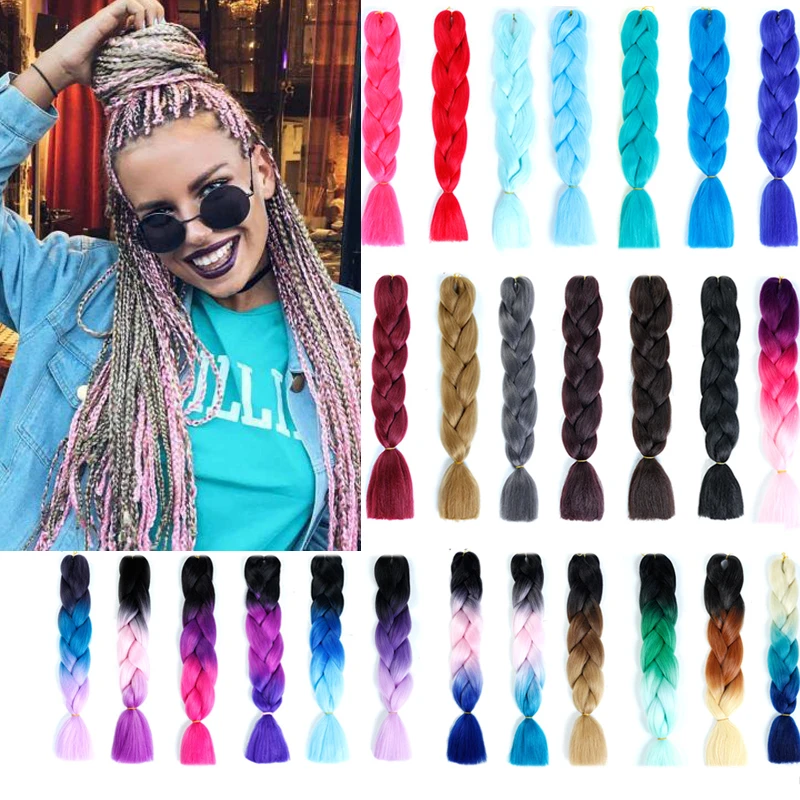 24 дюйм плетение волос наращивание Джамбо косы синтетические волосы стиль 100 г/шт.