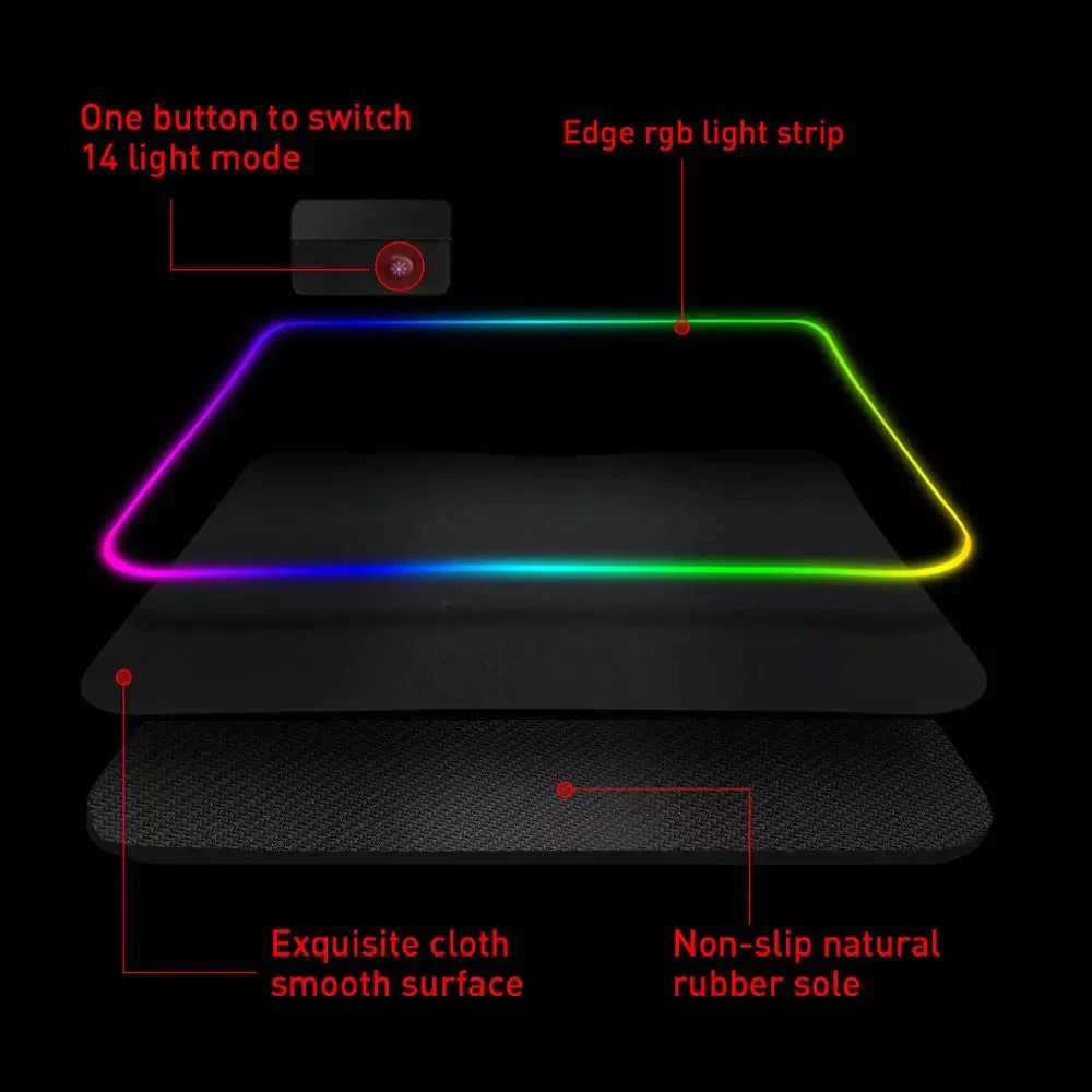 

Glowing Cute Deskmat LED Gaming Mousepad RGB Mouse Pad Gamer Desk Mat Computer LED Keyboard Pad Mat Flower Mouse Pad