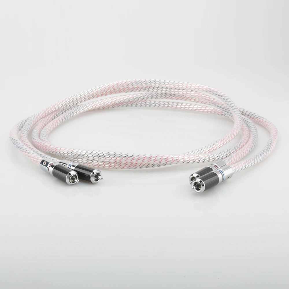 Пара посеребренных аудио RCA соединительных кабелей Nordost Valhalla 7N с разъемом из