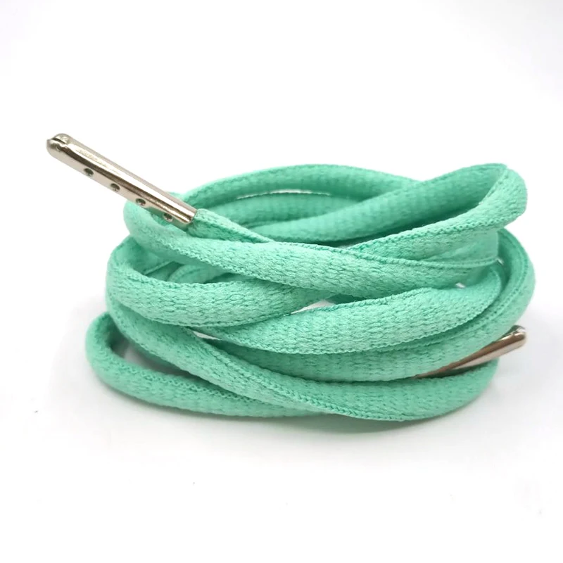 06 Mint Green Silver Аксессуары для обуви, шнурки для обуви, белые, круглые, мужские, плоские, замочки, Круглые, Сникеры, кружева, офсетные, кордон, 4 цвета, металлическая головка - Цвет: 06 Mint Green Silver
