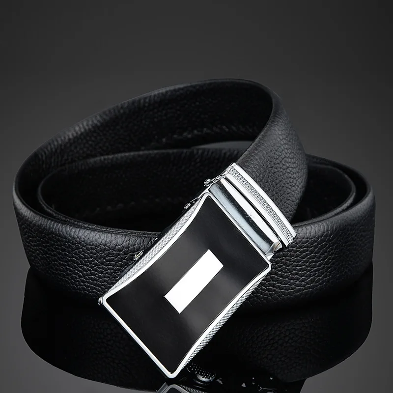 Fashion Designers  Automatic Buckle Leather luxury Belts Business Male Metal buckle Belts for Men Ceinture NS38