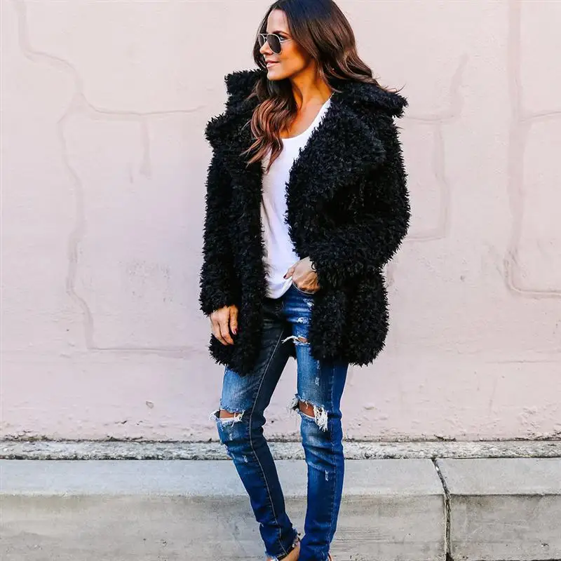 

Women Medium Long Coat Warm Winter Coat Fashion Windproof Overcoat for Girls Ladies Students