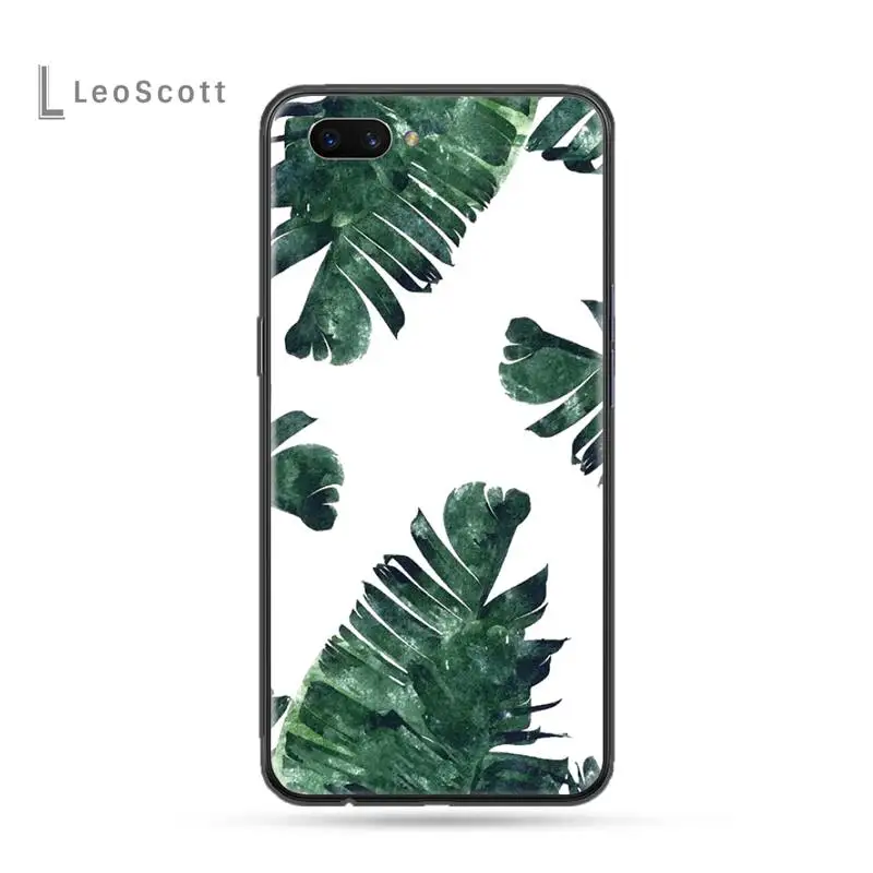 

green leaf beautiful painting Phone Case For OPPO F 1S 7 9 K1 A77 F3 RENO F11 A5 A9 2020 A73S R15 REALME PRO
