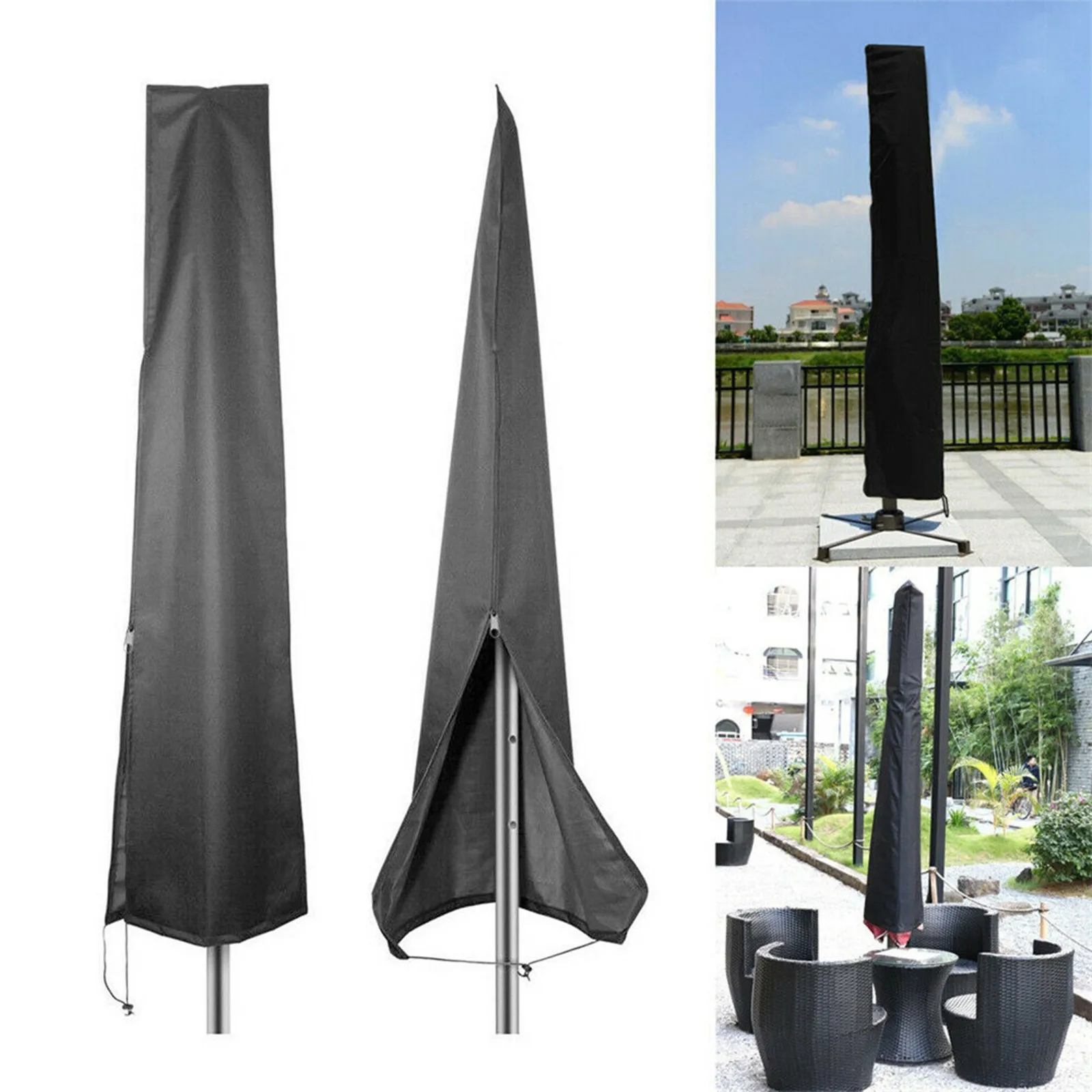 Водонепроницаемый открытый зонтик консольный дождевик сад патио не боится ветра