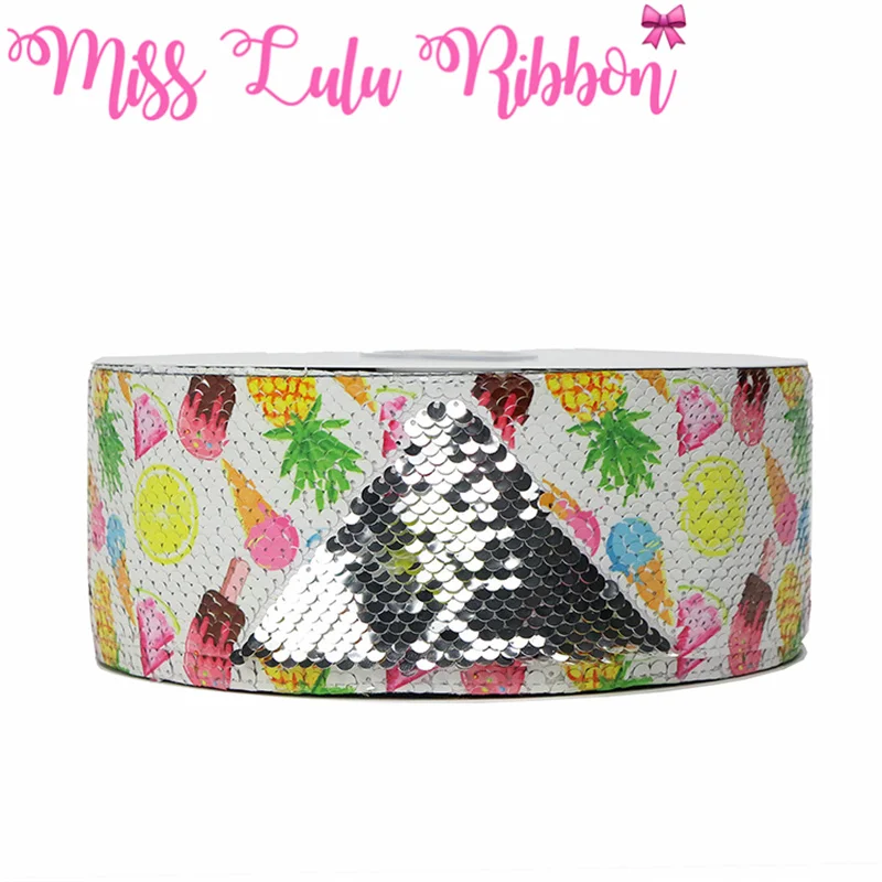 Бант для волос с фруктами мороженым альпакой розовым фламинго двусторонними