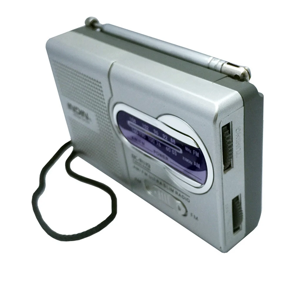 Dual Band AM/FM Radio Receiver Portable radio Built-in Speaker with a Standard 3.5MM Headphones Jack Silver grey AM FM | Электроника