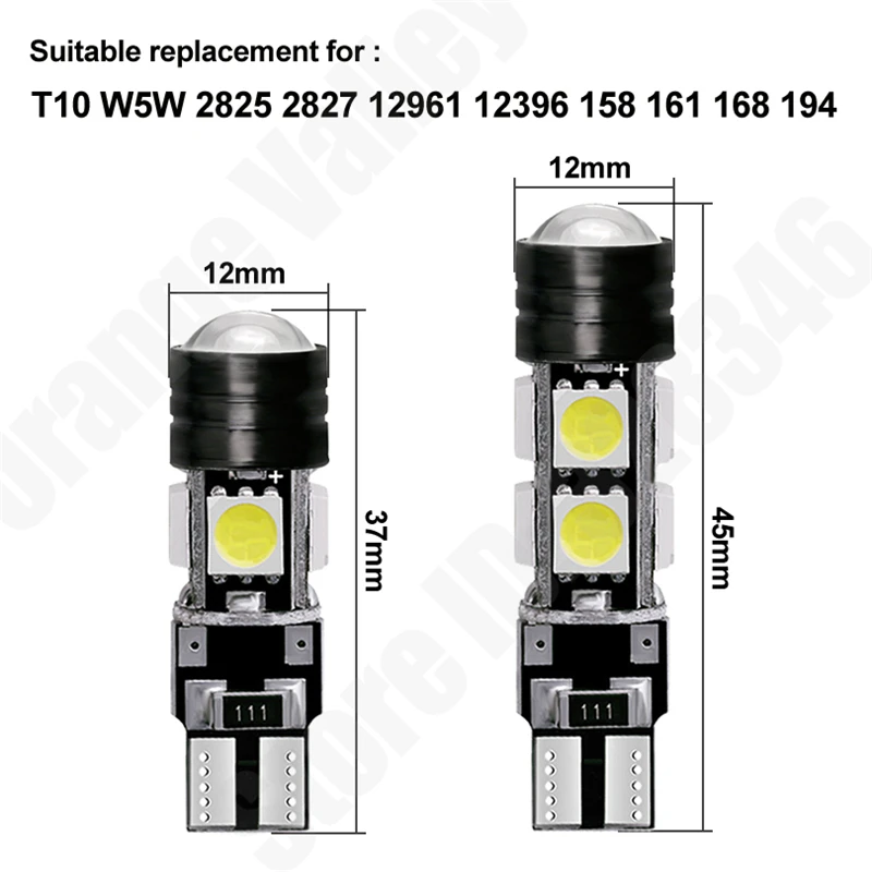 100 шт. Оптовая продажа Детское нижнее белье T10 W5W 501 168 4 8 светодиодный 5050 SMD COB CANBUS Error