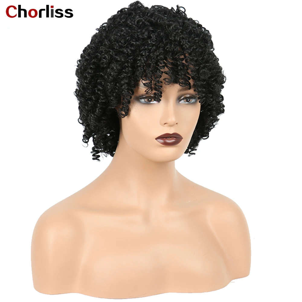 

Synthetic Short Hair Afro Kinky Curly Wigs For Women Chorliss Black Hair Wigs High Temperature Fiber Fashion Cosplay Daily Wigs