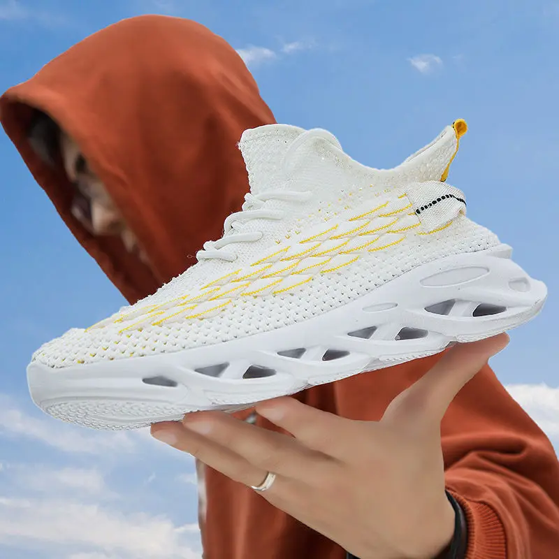 Мужские легкие кроссовки черные дышащие сетчатые Повседневная Нескользящая