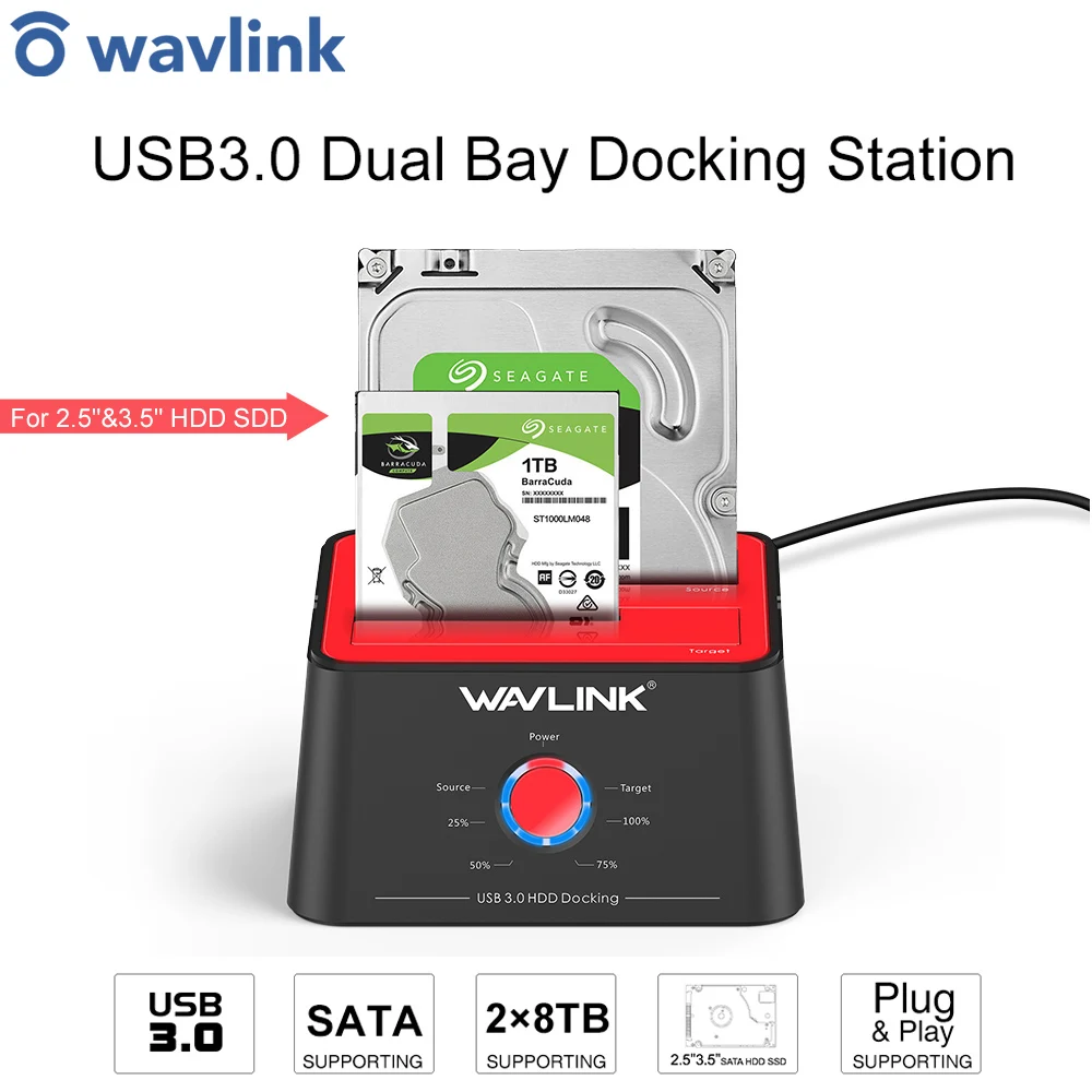 Док станция Wavlink USB 3 0 SATA для жестких дисков 2 5 и дюйма|Док-станции ноутбуков| |