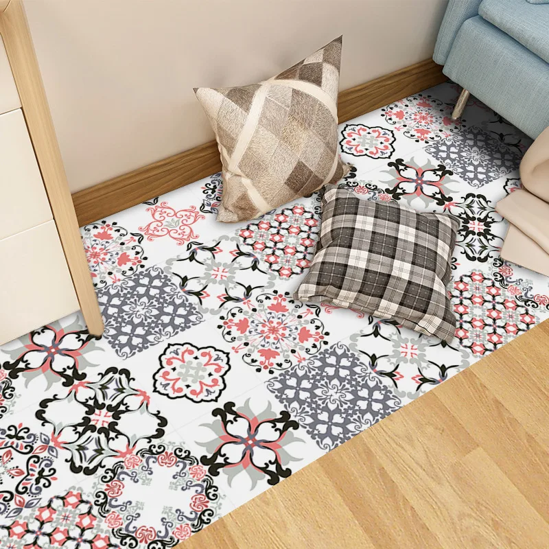 10pcs vintage pattern tile sticker bathroom kitchen hard wearing waterproof diy wall decals ground decor wall floor stick free global shipping