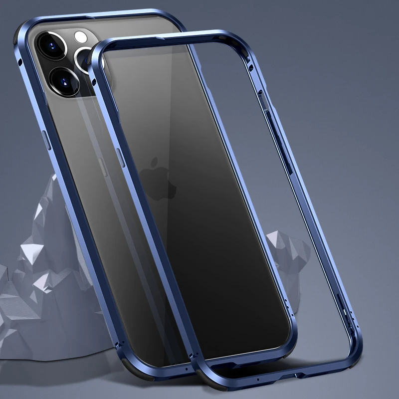 

Shockproof Metal Case For iPhone 13 12 Pro MAX 12 Mini 11 Pro XS XR 7 8 Plus Case Luxury Aluminium Bumper Frame Protective Cover