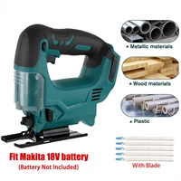 21v cordless jigsaw electric saw 4 speed multi function woodworking scroll cutter jig saws wood metal blades for makita battery