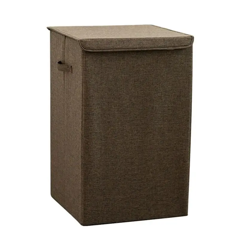 

Promotion! 2 Pcs Cotton Laundry Basket with Cover Bathroom Laundry Basket Waterproof Laundry Hamper-Coffee & Cream Coloured