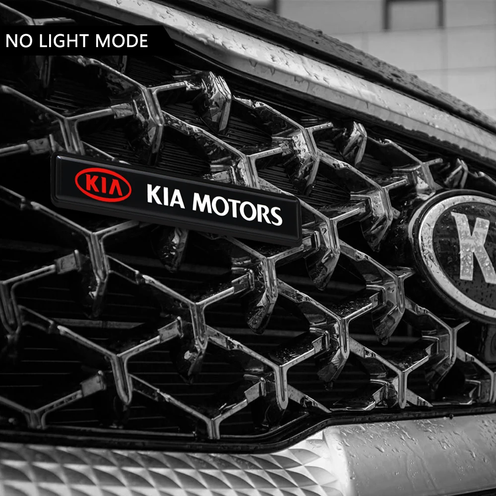 ABS Chrome Grille Emblem Badge LED Decoration lights Car Logo Sticker For KIA Cerato Sportage R k2 k3 k4 k5 k6 Sorento Sportage Soul Optima
