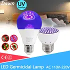 Ультрафиолетовая бактерицидная Светодиодная лампа GU10 E27 MR16 E14, УФ-лампа для дезинфекции, светодиодная лампа для стерилизации 2835 SMD 220 в 240 В, светодиодный трафиолетовая Светодиодная лампа
