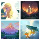 5D мультяшная живописная алмазная живопись, девушка, Алмазная мозаика, наклейка, вышивка, узор для украшения дома, DIY ручная роспись, подарок Unfram