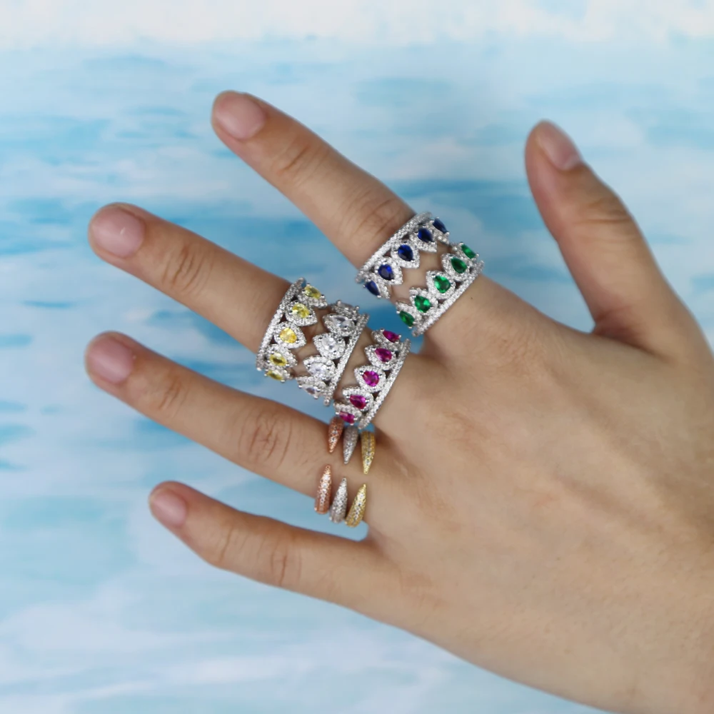 Женское Обручальное кольцо с короной и фианитом|Кольца| |