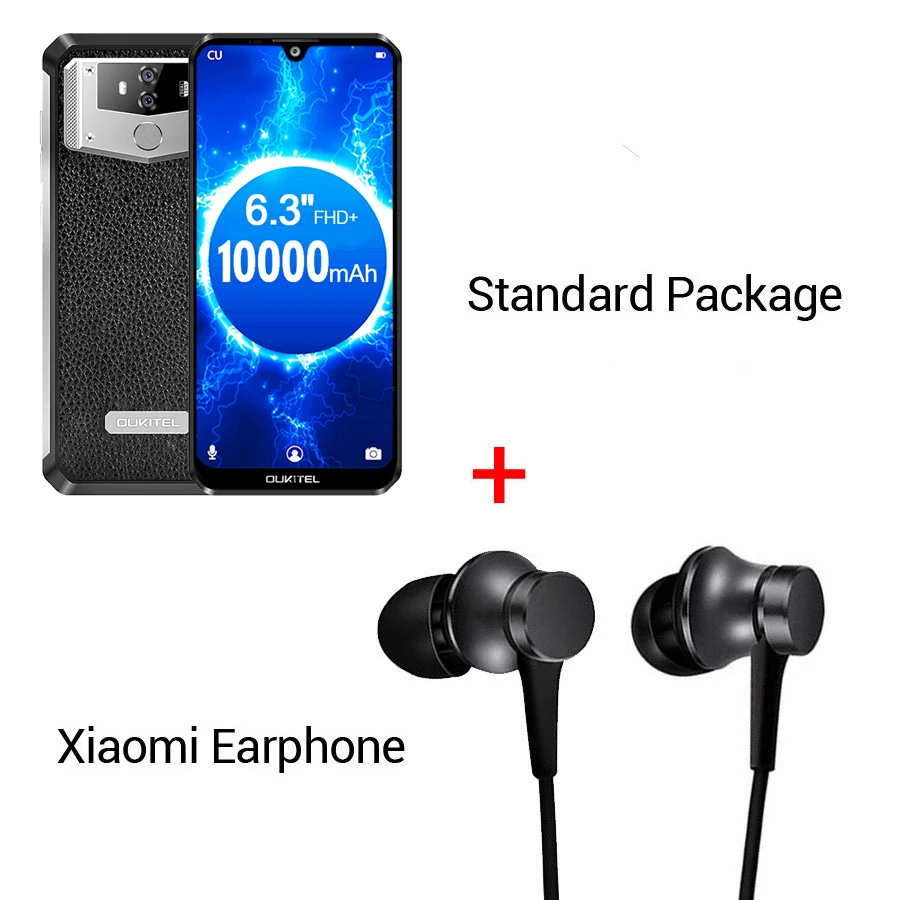 Black N Earphone OUKITEL K12 водослива 6," FHD+ Android 9,0 1080*2340 16MP смартфон 6 ГБ 64 Гб Face ID 10000 мАч 5 В/6A OTG NFC мобильный телефон - Цвет: Black N Earphone