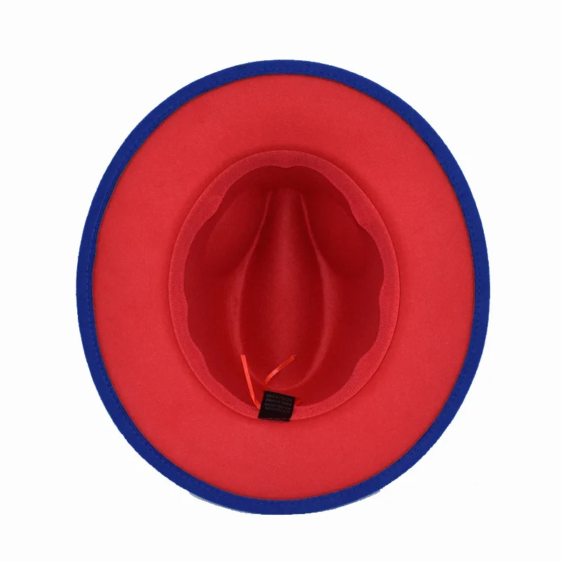 

Retro Woolen Hat Double-Sided Wool Color Matching Felt Cap Female Flat Brim Jazz Hat Male Autumn Dropshiping