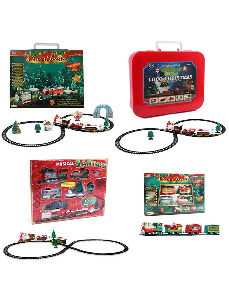 

Christmas Train Track Toy Set Electric Railway Toy Colorful Lights Realistic Sound Crafted Gift For Kids